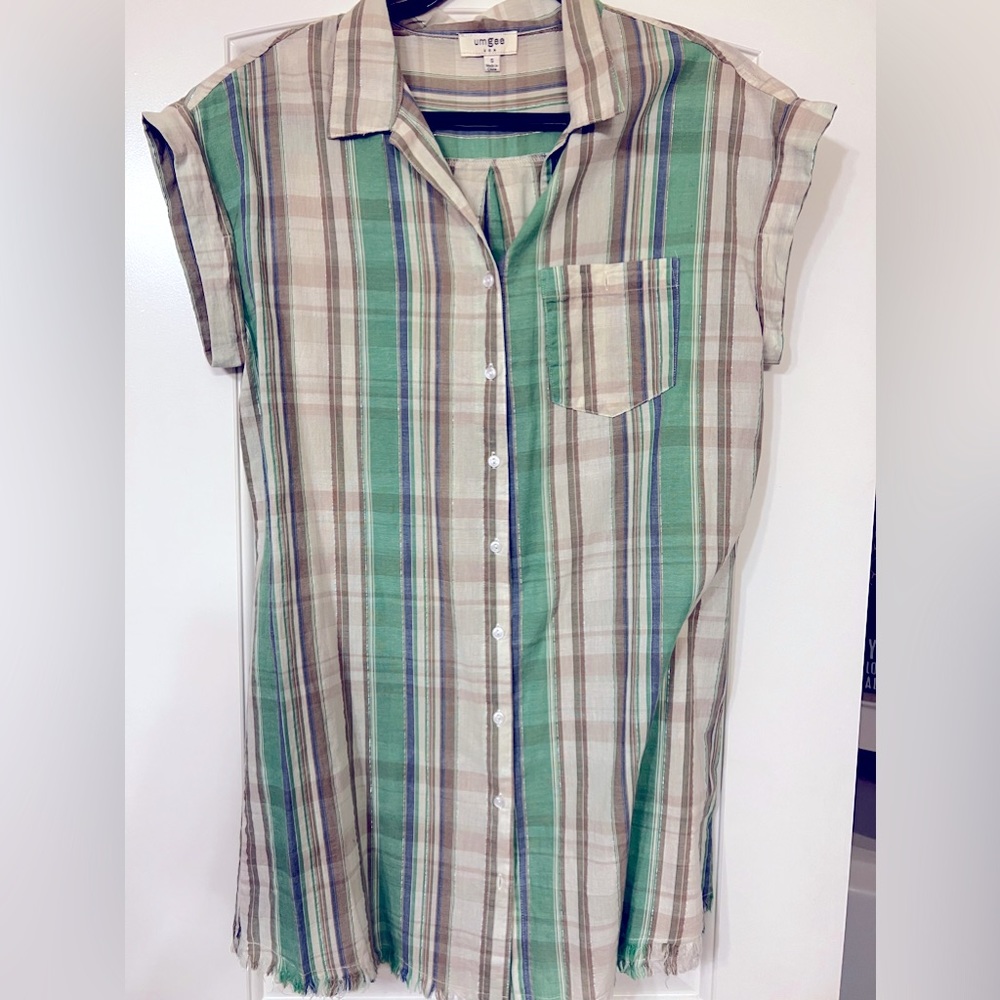 Green metallic dress size S